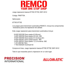 Juego reparacion basica 6T70E 6T75E 2007-2012