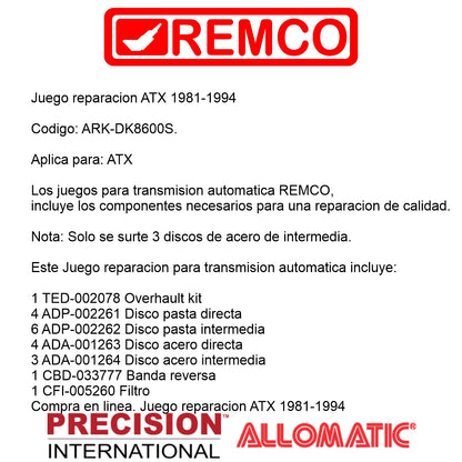 Juego reparacion ATX 1981-1994