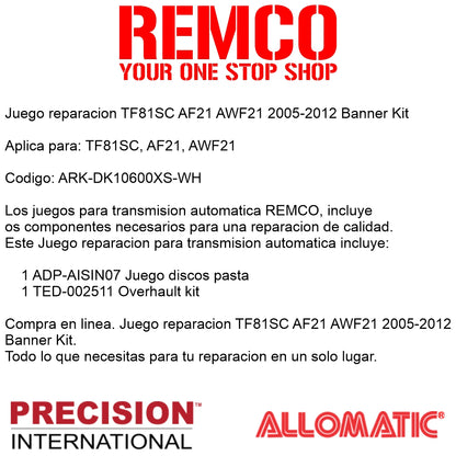 Juego reparacion TF81SC AF21 AWF21 2005-2012 Banner Kit