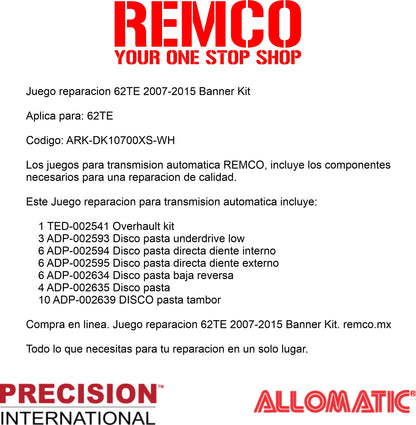 Juego reparacion 62TE 2007-2015 Banner Kit
