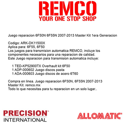Juego reparacion 6F50N 6F55N 2007-2012 Banner Kit