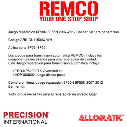 Juego reparacion 6F50N 6F55N 2007-2012 Banner Kit