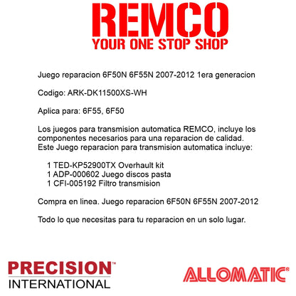 Juego reparacion 6F50N 6F55N 2007-2012