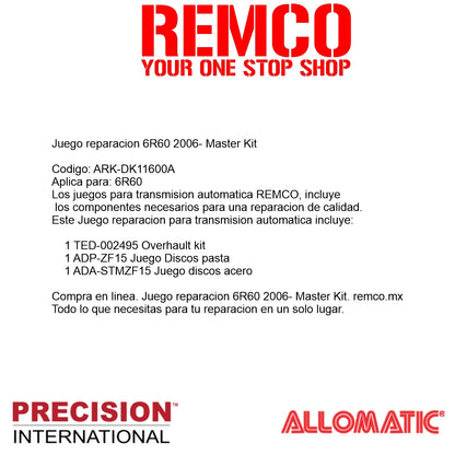 Juego reparacion 6R60 2006- Master Kit