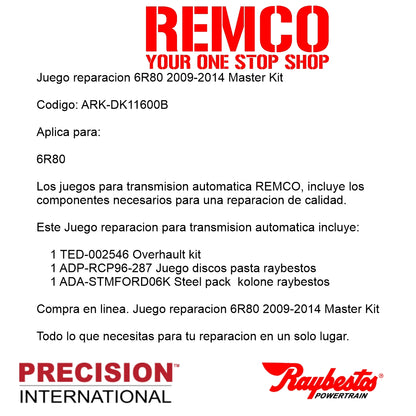 Juego reparacion 6R80 2009-2014 Master Kit