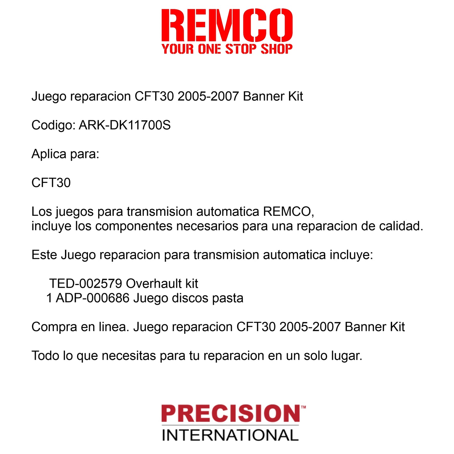 Juego reparacion CFT30 2005- Banner Kit