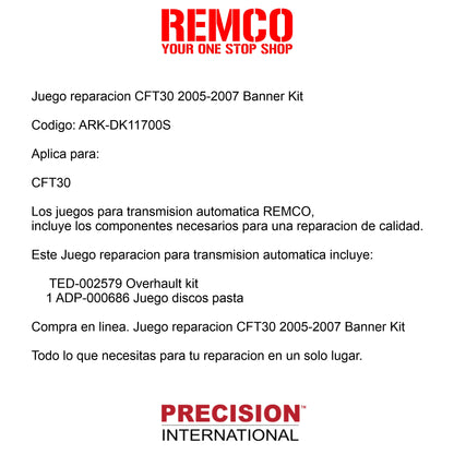 Juego reparacion CFT30 2005- Banner Kit