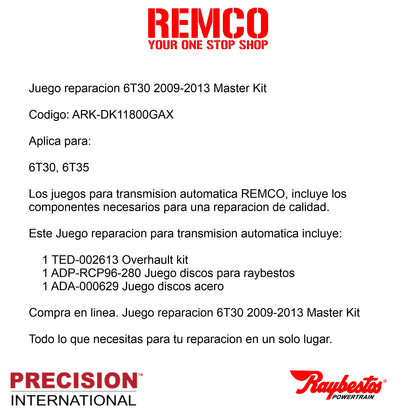 Juego reparacion 6T30 2009-2013 Master Kit