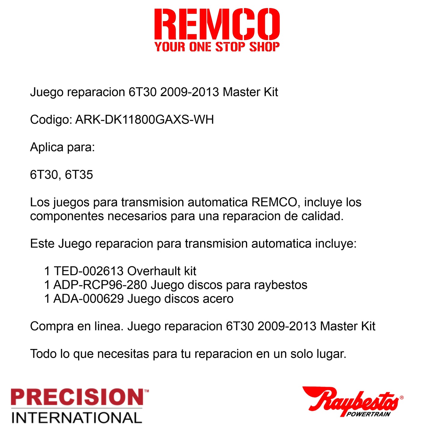 Juego reparacion 6T30 2009-2013 Banner Kit