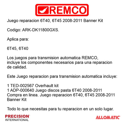 Juego reparacion 6T40 6T45 2008-2011 Banner Kit
