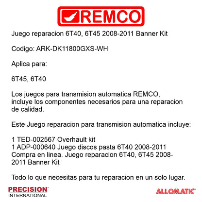 Juego reparacion 6T40 6t45 2008-2011 Banner Kit