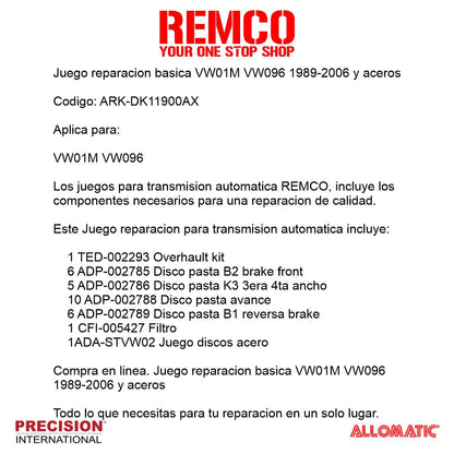Juego reparacion VW01M VW096 1995-