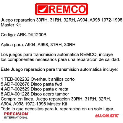 Juego reparacion A904 TF6 1972-1998 Master Kit