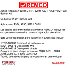 Juego reparacion A904 TF6 1972-1998 banner Kit