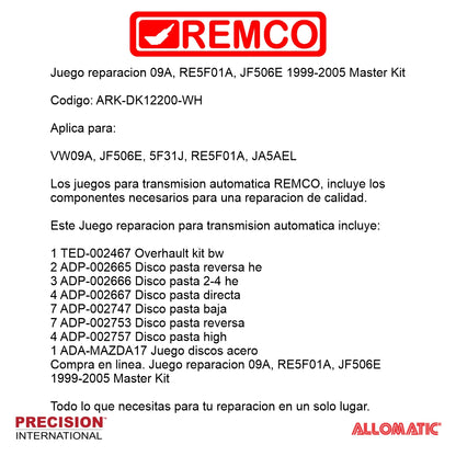 Juego reparacion JF506E 2002- Master Kit