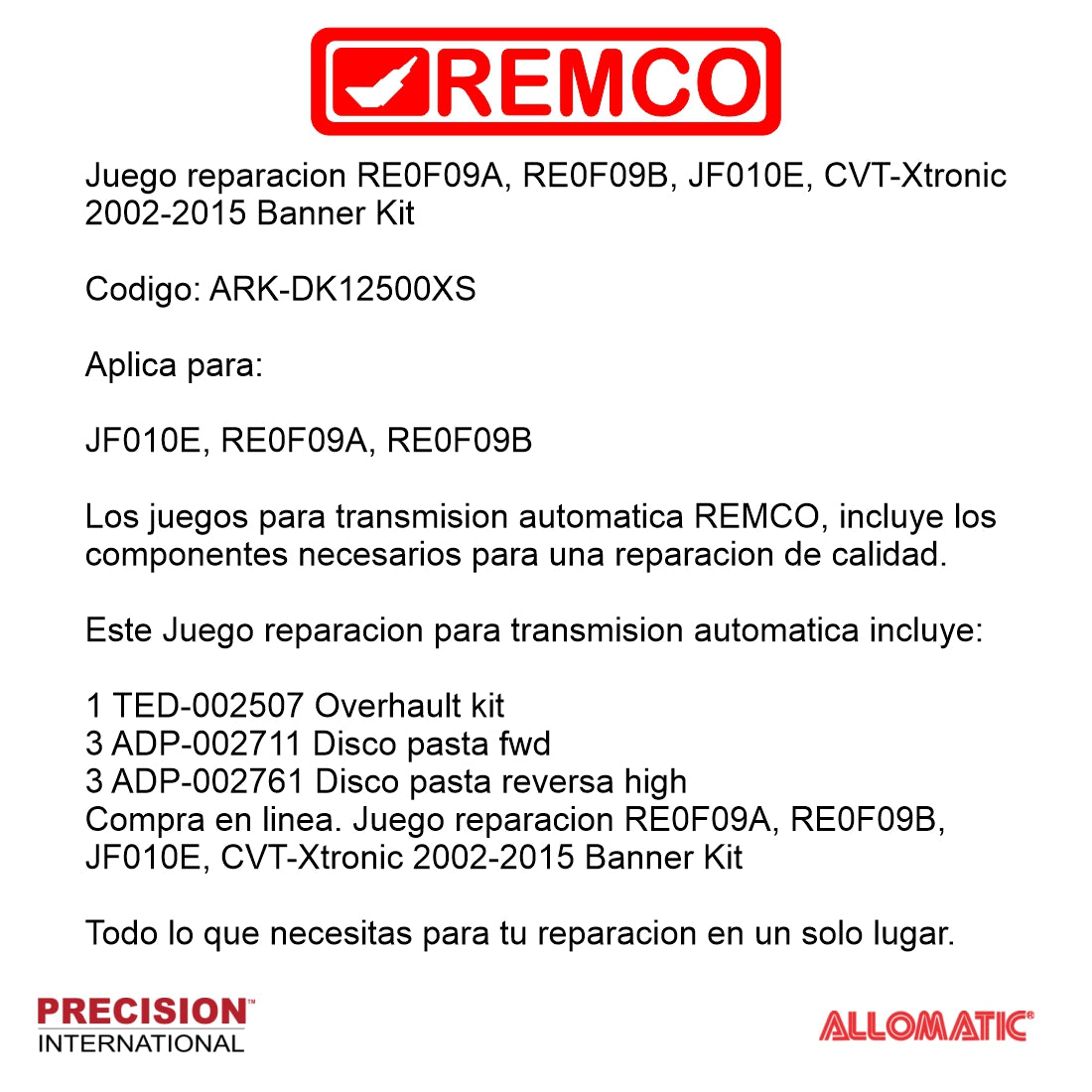 Juego reparacion JF010E 2004- Banner Kit