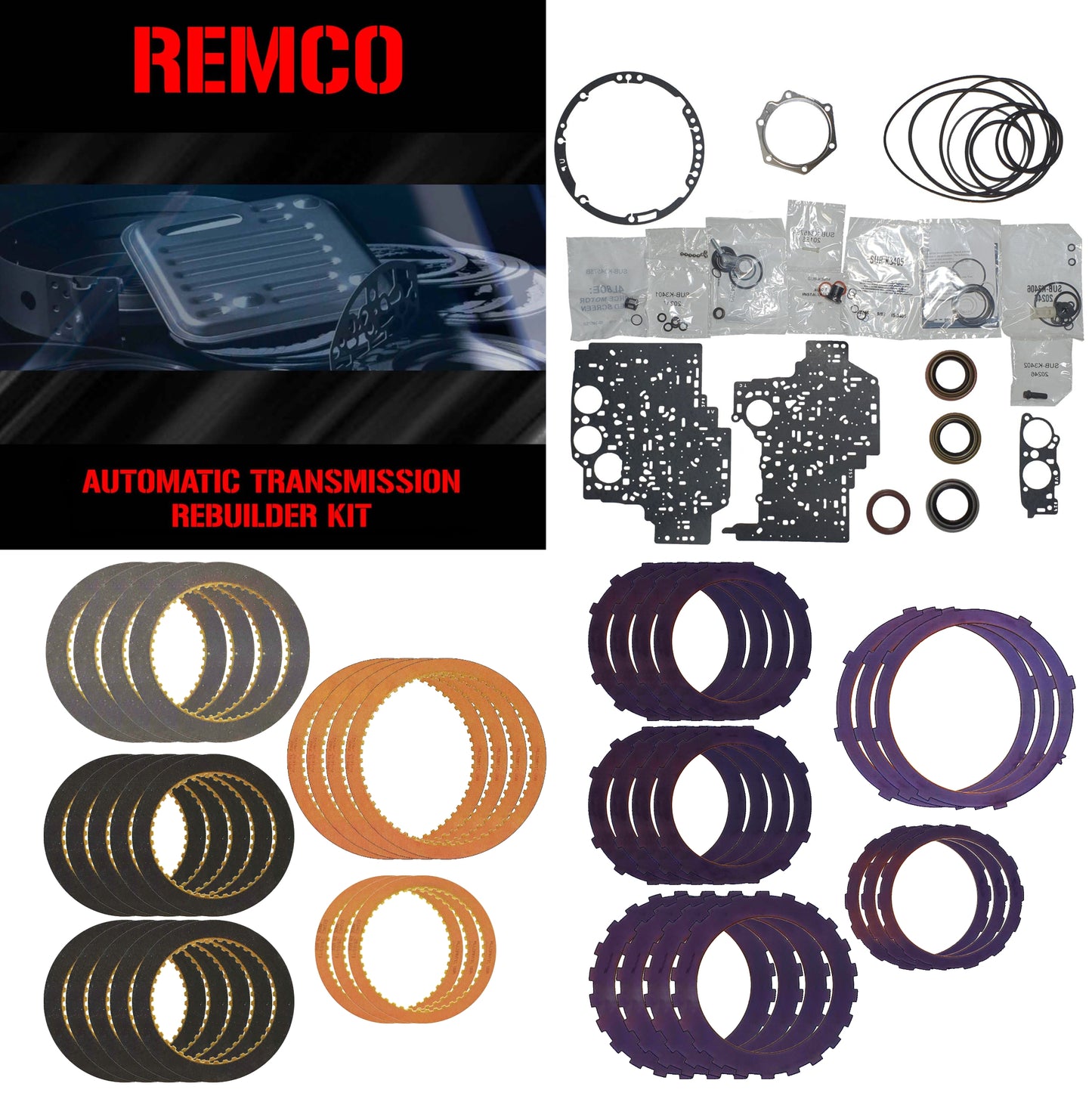 Juego reparacion con pastas y discos acero 4L80E 1997-