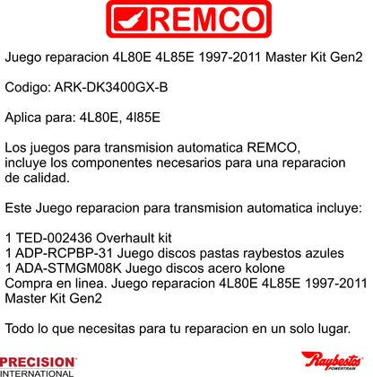 Juego reparacion 4L80E 4L85E 1997-2011 Master Kit Gen2