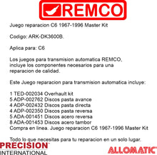 Juego reparacion C6 1967-1996 Master Kit