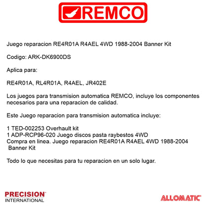 Juego reparacion RE4R01A R4AEL 4WD 1988-2004 Banner Kit