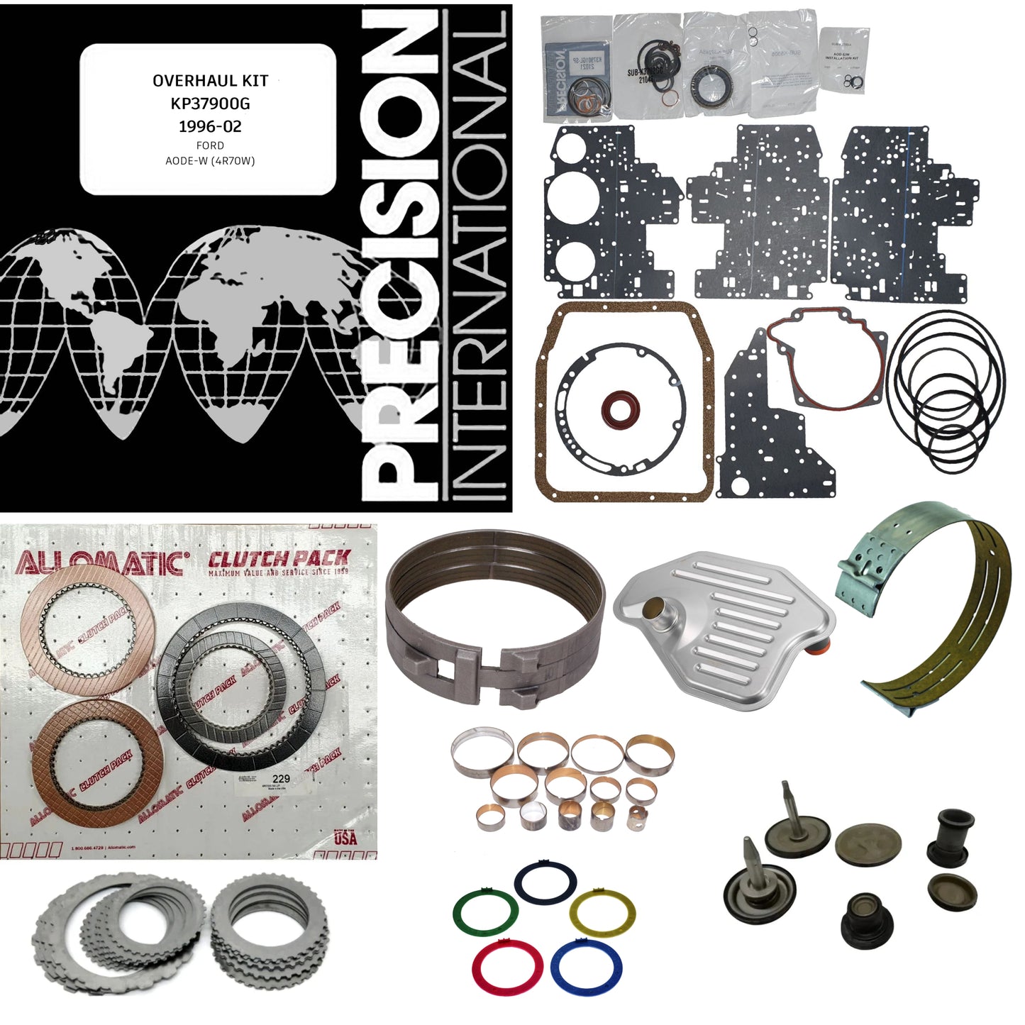 Juego reparacion con pistones banda reversa y discos acero 4R75W 1996-2002