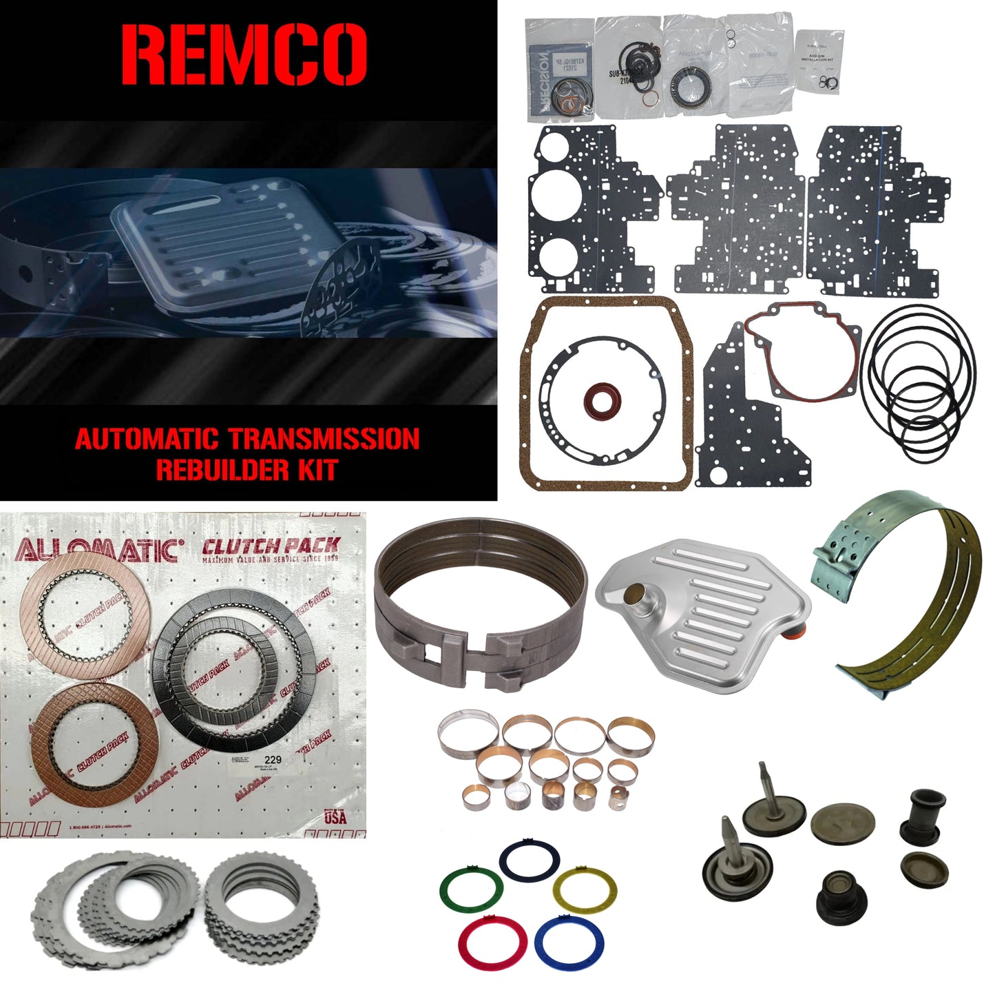 Juego reparacion con pistones banda reversa y discos acero 4R75W 1996-2002