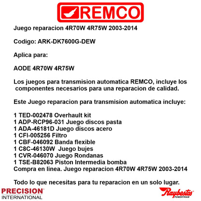 Juego reparacion 4R70W 4R75W 2003-2014