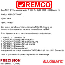 Juego reparacion TH700-R4 4L60 1982-1993 Banner Kit HE