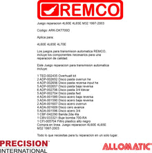 Juego reparacion 4L60E 4L65E M32 1997-2003 HE