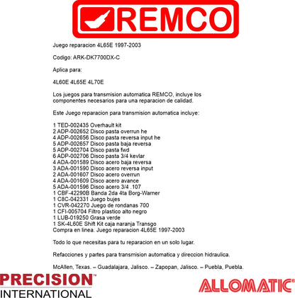 Juego reparacion 4L65E 1997-2003