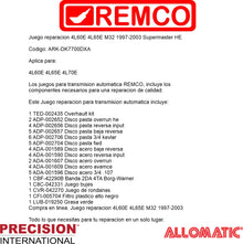 Juego reparacion 4L60E 4L65E M32 1997-2013 HE