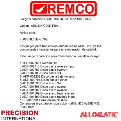 Juego reparacion 4L60E M30 4L65E M32 1993-1996