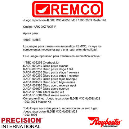 Juego reparacion 4L60E M30 4L65E M32 1993-2003 Master Kit Stage1