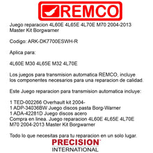 Juego reparacion 4L60E 4L65E 4L70E M70 2004-2013 Master Kit Borgwarner