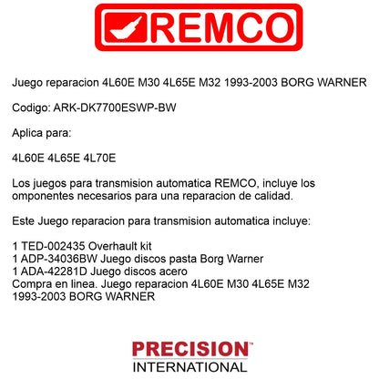 Juego reparacion 4L60E M30 4L65E M32 1993-2003 BORG WARNER