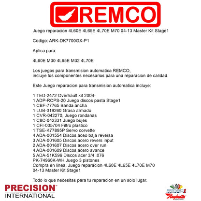 Juego reparacion 4L60E 4L65E 4L70E M70 2004-2013