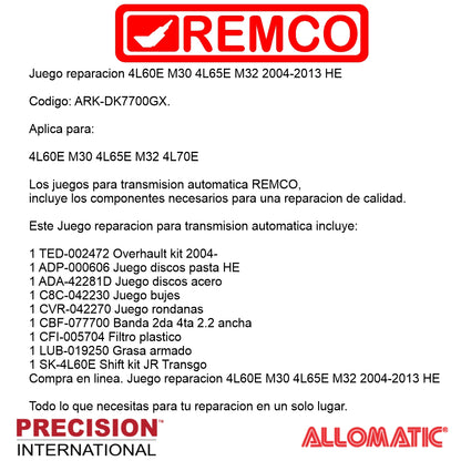 Juego reparacion 4L60E M30 4L65E M32 2004-2013 HE
