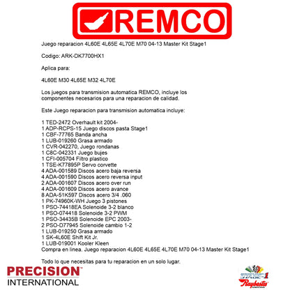 Juego reparacion 4L60E 4L65E 4L70E M70 04-13 Master Kit Stage1