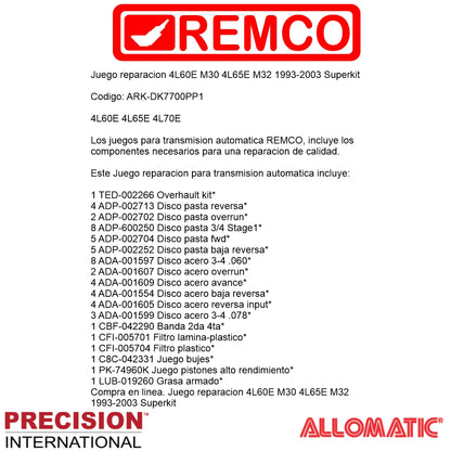 Juego reparacion 4L60E M30 4L65E M32 1993-2003