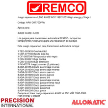 Juego reparacion 4L60E 4L65E M32 1997-2003 High energy y Stage1