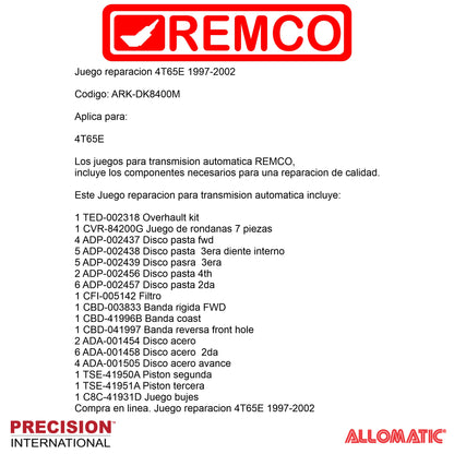 Juego reparacion 4T65E 1997-2002