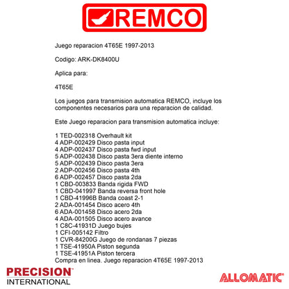 Juego reparacion 4T65E 1997-