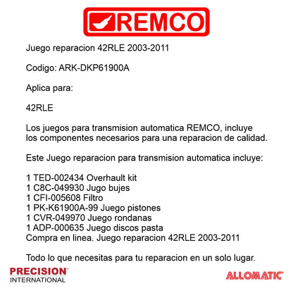 Juego reparacion 42RLE 2003-2011