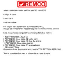 Juego reparacion basica VW01M VW096 1989-2006