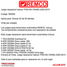Juego reparacion basica TF60-SN VW09G 2003-2013