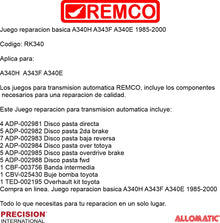Juego reparacion basica A340H A343F A340E 1985-2000