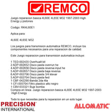 Juego reparacion basica 4L60E 4L65E M32 1997-2003 High Energy