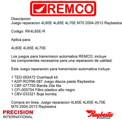 Juego reparacion 4L60E 4L65E 4L70E M70 04-13 Raybestos