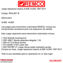 Juego reparacion basica 4L80E 4L85E 1990-1996 GEN2