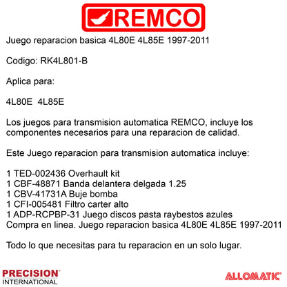 Juego reparacion basica 4L80E 4L85E 1990-1996 GEN2